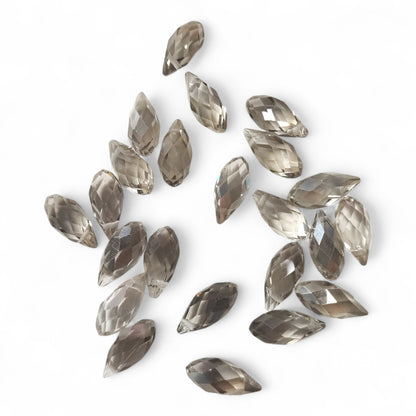 x10 Perles Gouttes Facettées en Verre – 12x6 mm