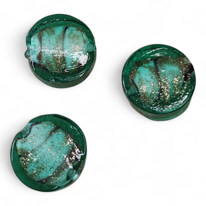 X1 Perle Artisanale en Verre Soufflé – Ronde et Plate 16 mm