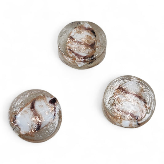 X1 Perle Artisanale en Verre Soufflé – Ronde et Plate 16 mm