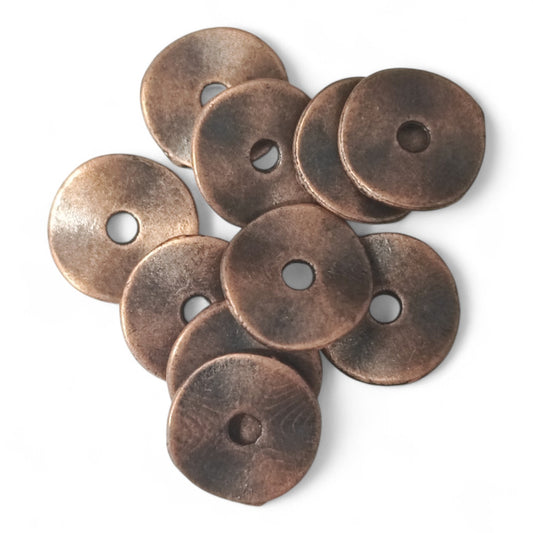 x5 Perles Intercalaires Ondulées Style Tibétain – 10 mm