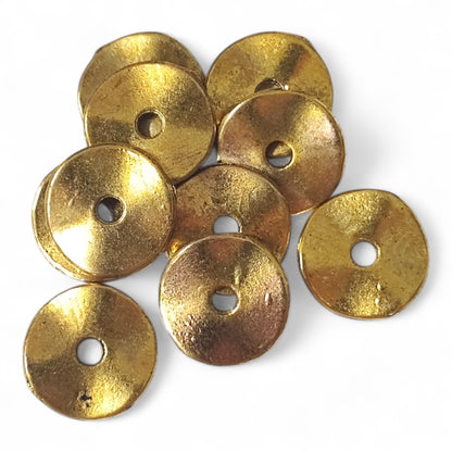 x5 Perles Intercalaires Ondulées Style Tibétain – 10 mm