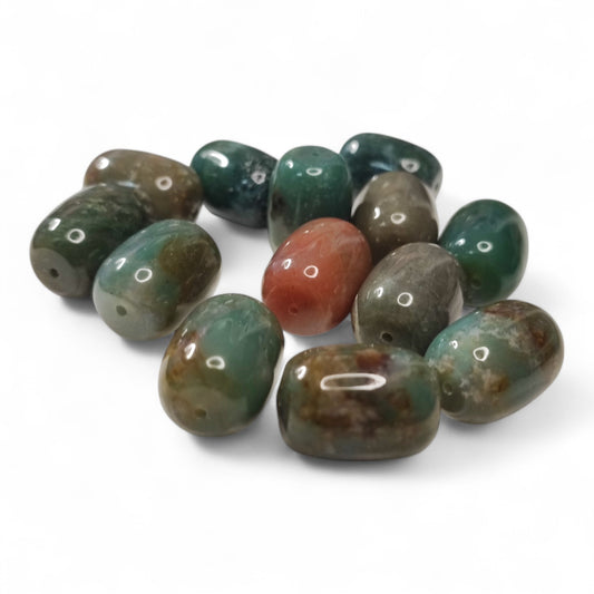 x1 Grosse Perle Baril en Agate des Indes Naturelle – 20x15 mm