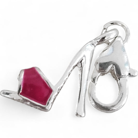 Charm Escarpin Rose – Sur Fermoir, Métal Émaillé