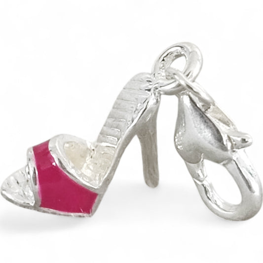 Charm Escarpin Rose – Sur Fermoir, Métal Émaillé