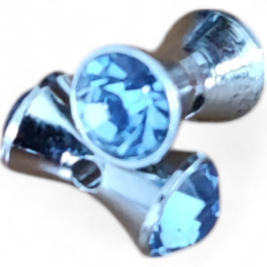 x2 Perles Intercalaires Strass – Forme Osselet – 11x6 mm