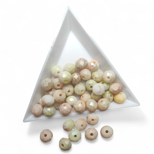 Lot de 20 Perles à Facettes – 8x6 mm – Opaque Pastel – Couleurs au Choix