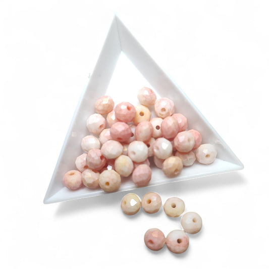 Lot de 20 Perles à Facettes – 8x6 mm – Opaque Pastel – Couleurs au Choix