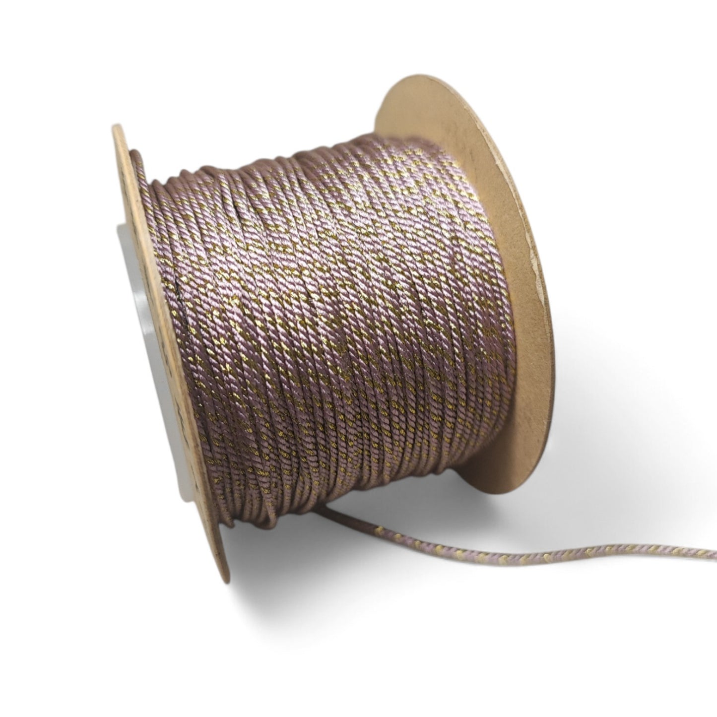 Cordon Torsadé Coton et Doré – 1 mm – 1 mètre