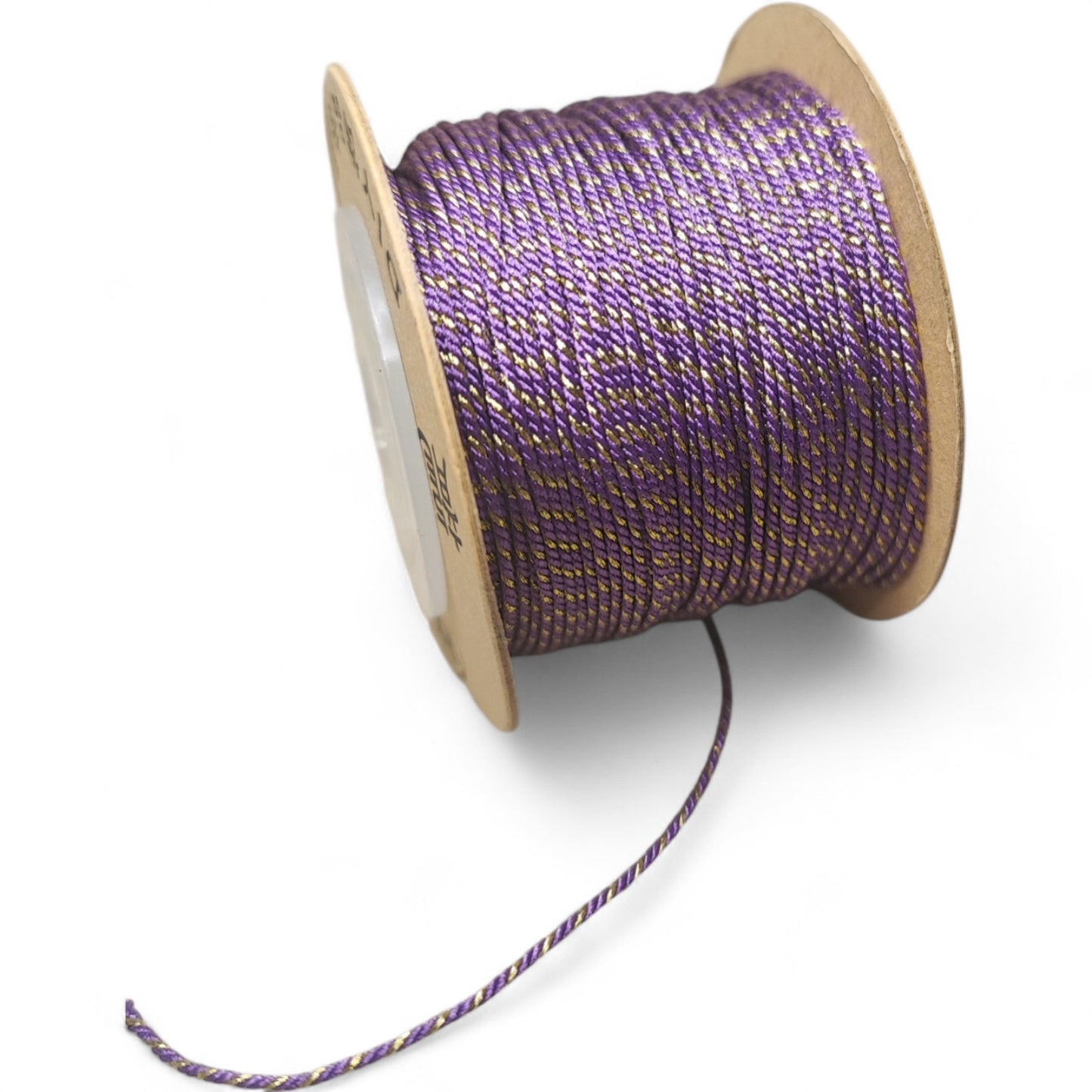 Cordon Torsadé Coton et Doré – 1 mm – 1 mètre