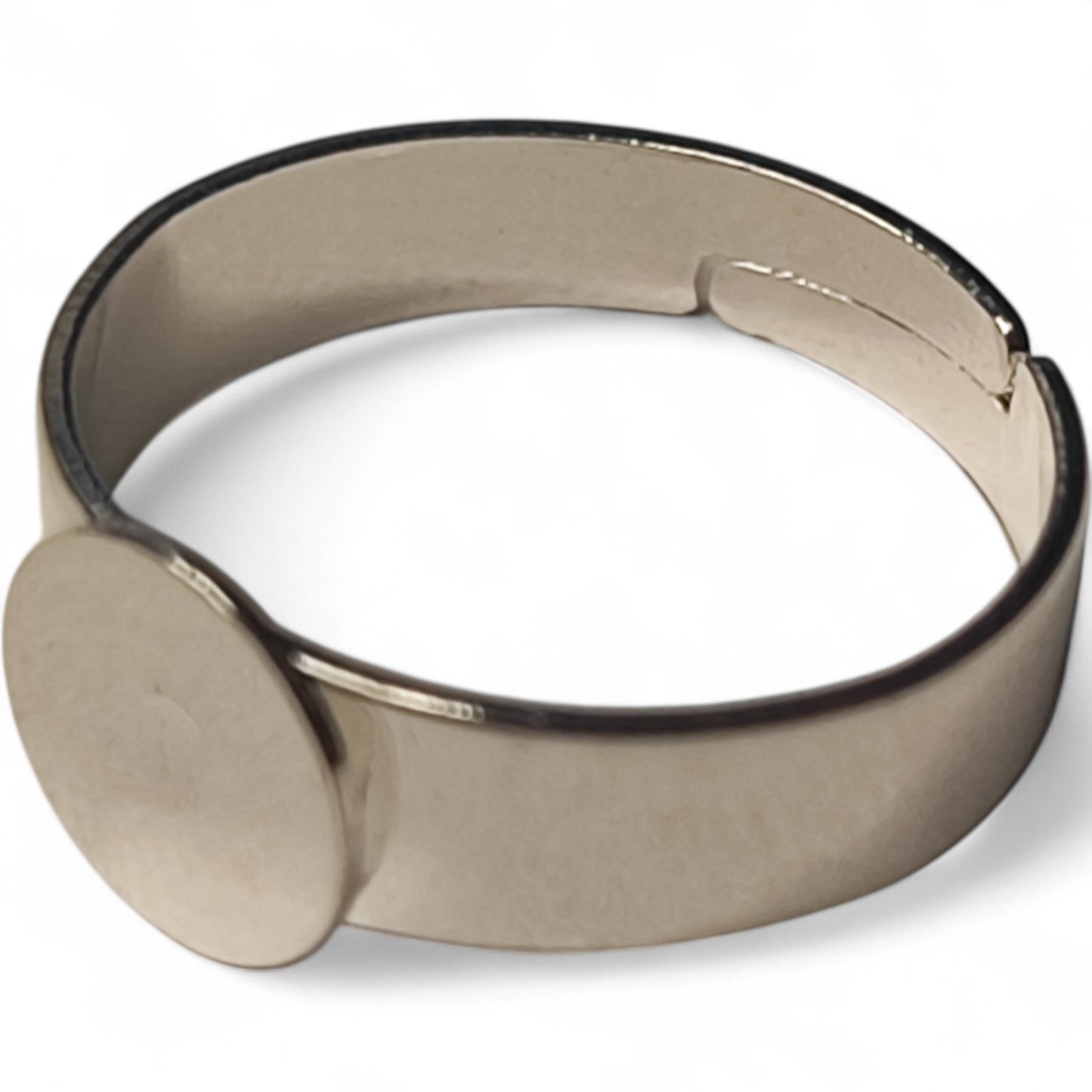 x1 Support de Bague Réglable – Plateau 8 mm – Argenté Clair