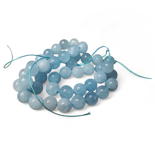 Lot de 5 Perles Rondes en Aigue-Marine – 6, 8 ou 10 mm