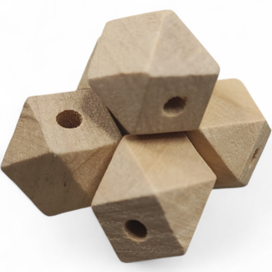 x1 Perle en Bois Forme Géométrique – 4 Tailles au Choix