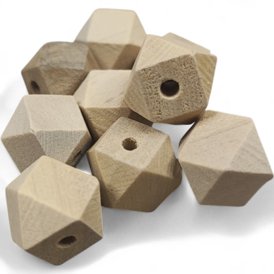 x1 Perle en Bois Forme Géométrique – 4 Tailles au Choix