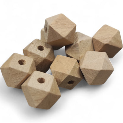 x1 Perle en Bois Forme Géométrique – 4 Tailles au Choix