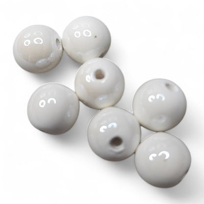 x1 Perle en Porcelaine Nacrée – 10 mm – Couleurs au Choix – Fait Main