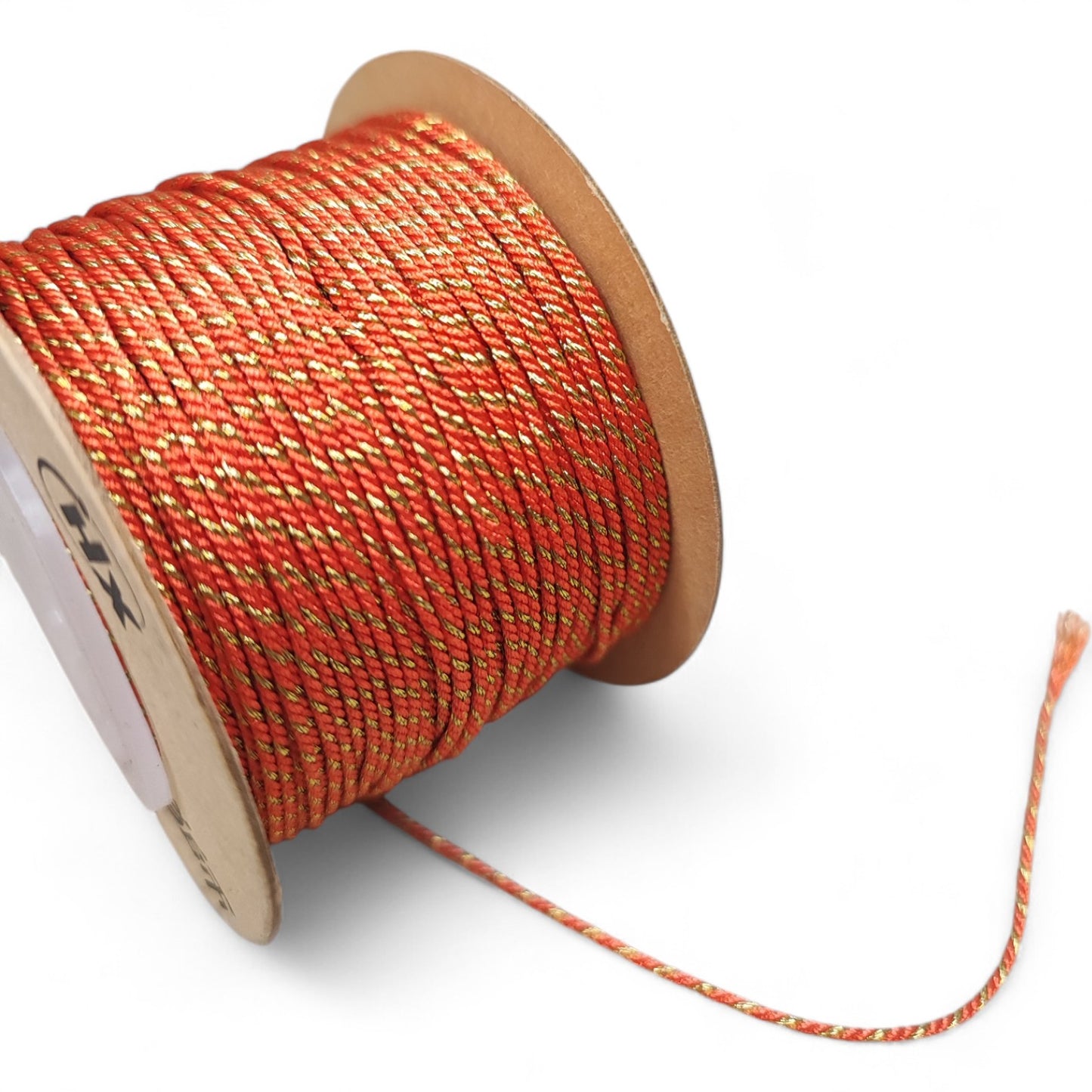 Cordon Torsadé Coton et Doré – 1 mm – 1 mètre