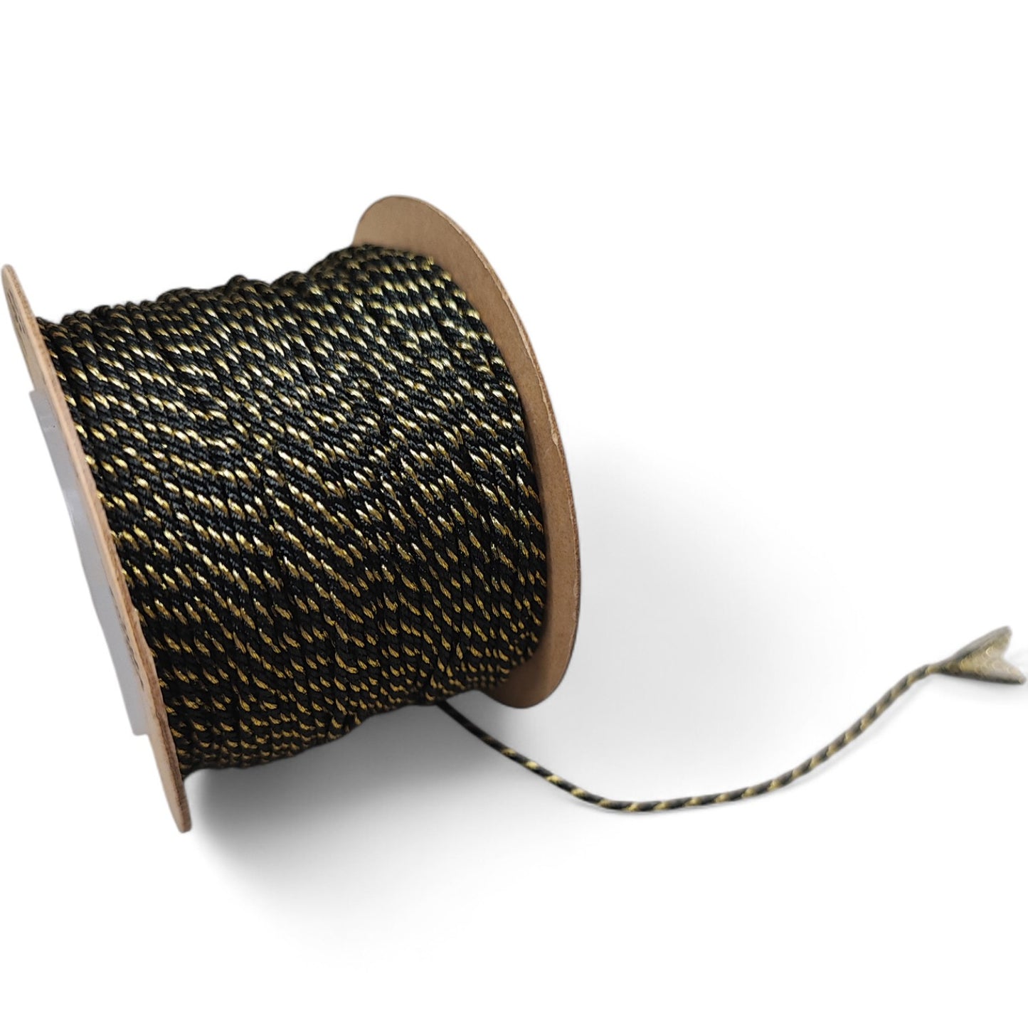 Cordon Torsadé Coton et Doré – 1 mm – 1 mètre