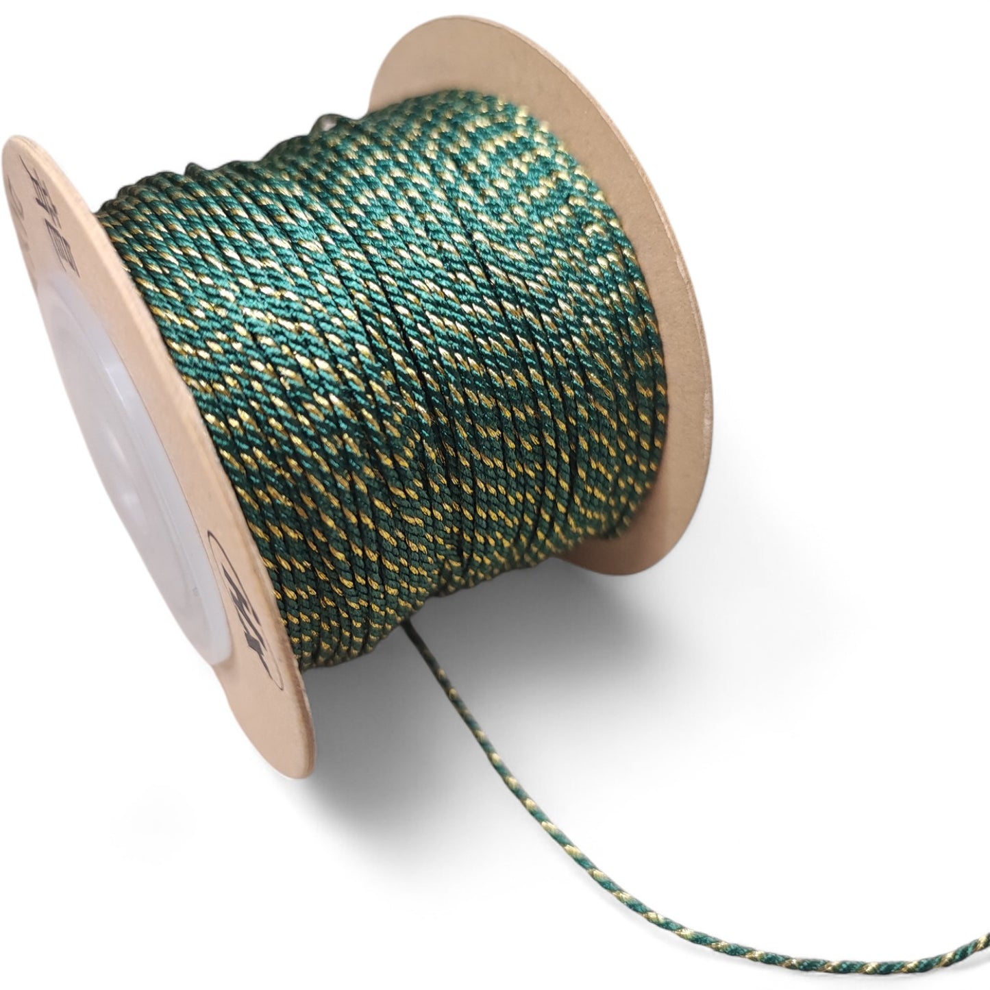 Cordon Torsadé Coton et Doré – 1 mm – 1 mètre