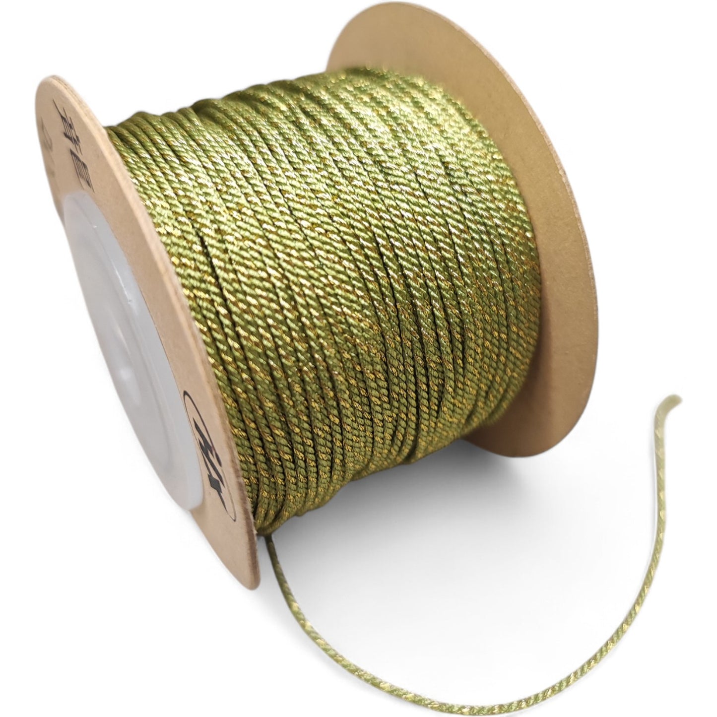 Cordon Torsadé Coton et Doré – 1 mm – 1 mètre