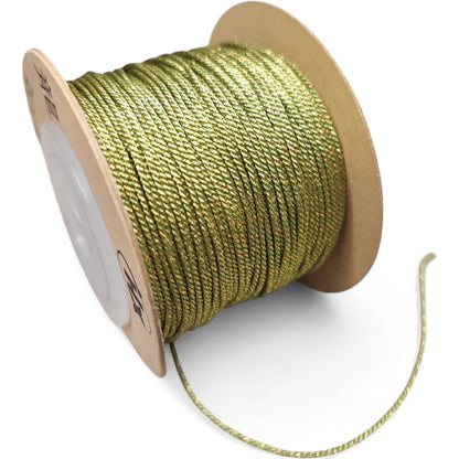 Cordon Torsadé Coton et Doré – 1 mm – 1 mètre