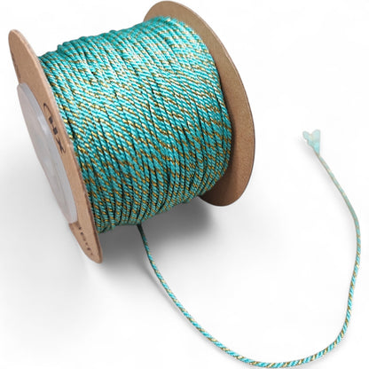 Cordon Torsadé Coton et Doré – 1 mm – 1 mètre