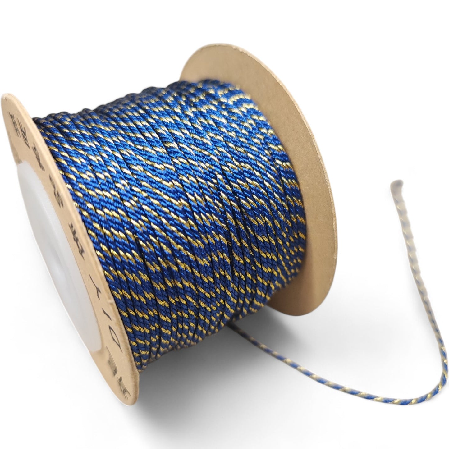 Cordon Torsadé Coton et Doré – 1 mm – 1 mètre