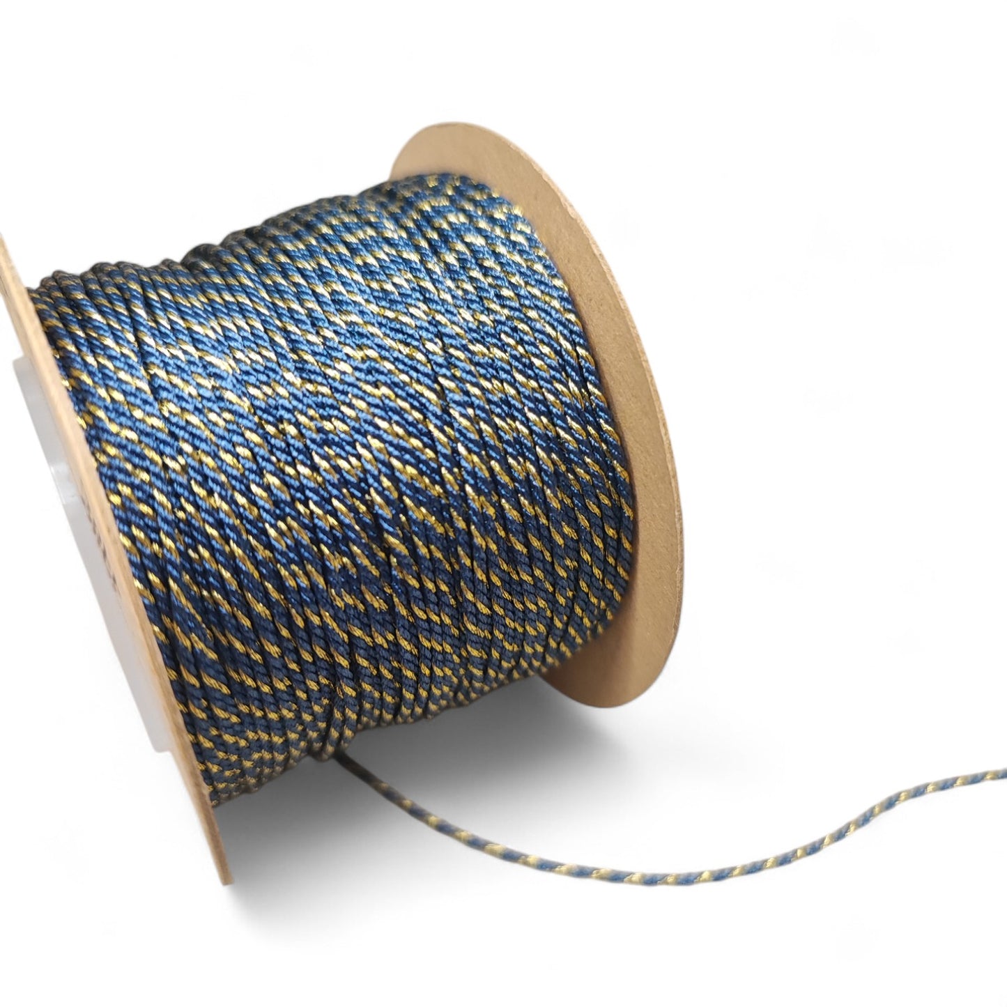 Cordon Torsadé Coton et Doré – 1 mm – 1 mètre
