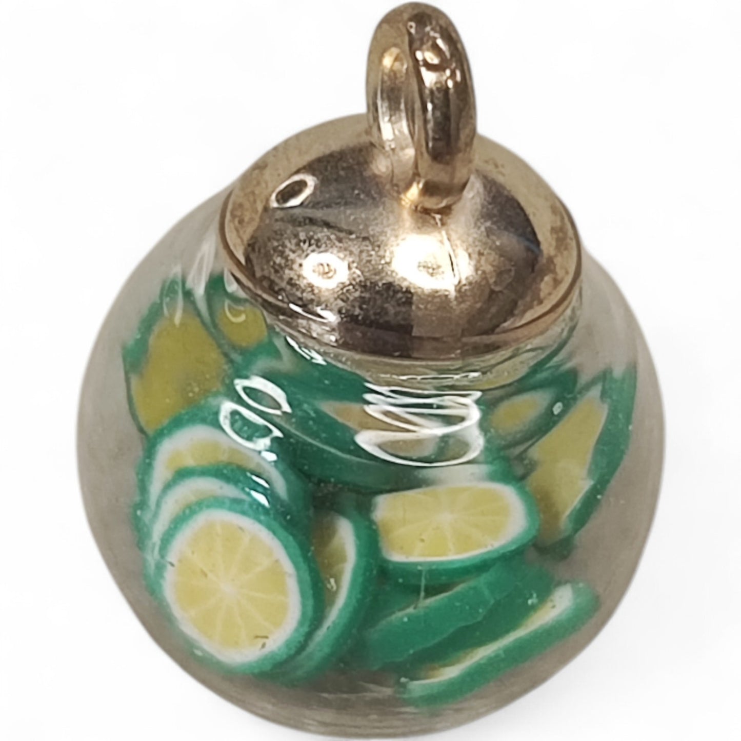 Pendentif Globe en Verre Attache Dorée – 15x21 mm – Plusieurs modèles au choix