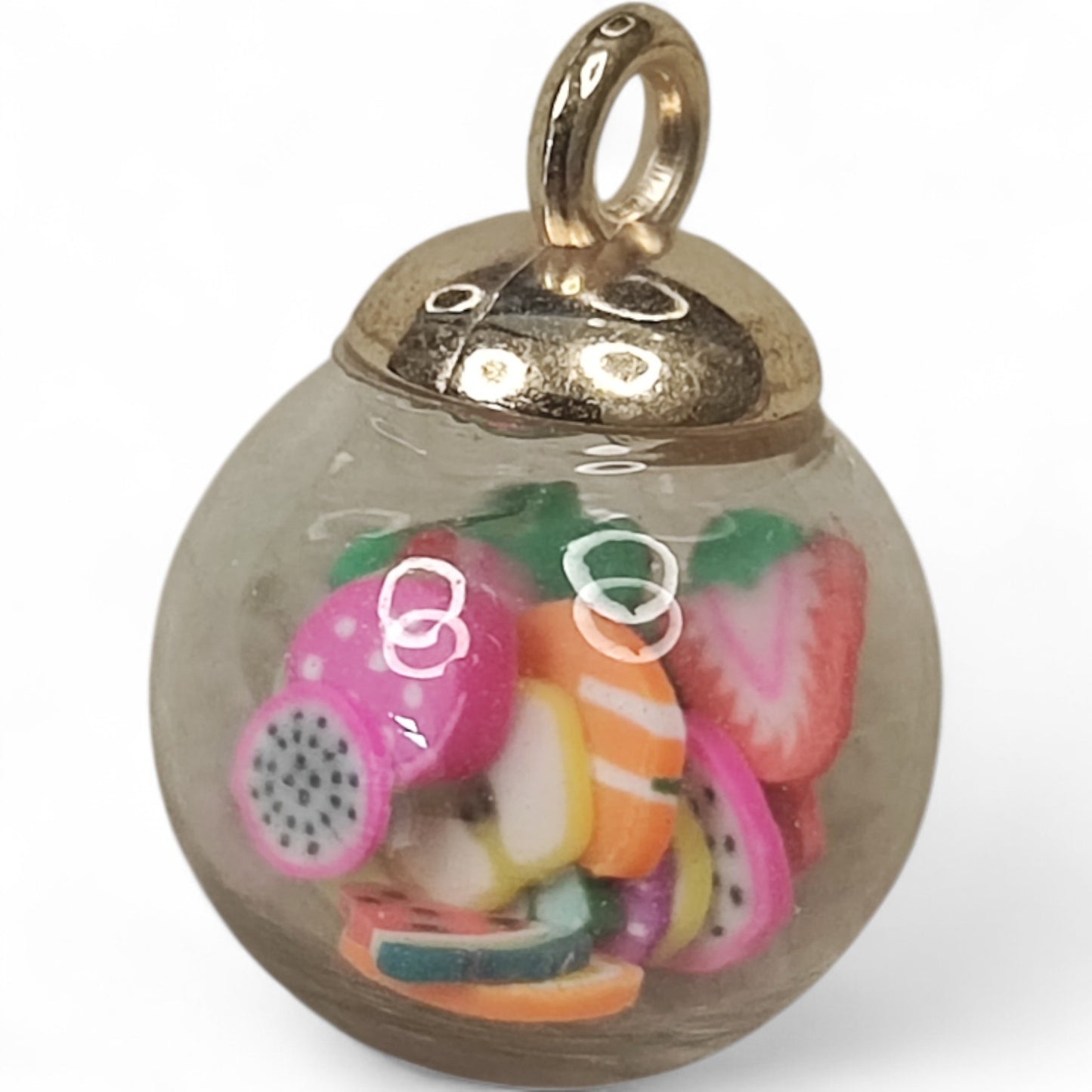 Pendentif Globe en Verre Attache Dorée – 15x21 mm – Plusieurs modèles au choix