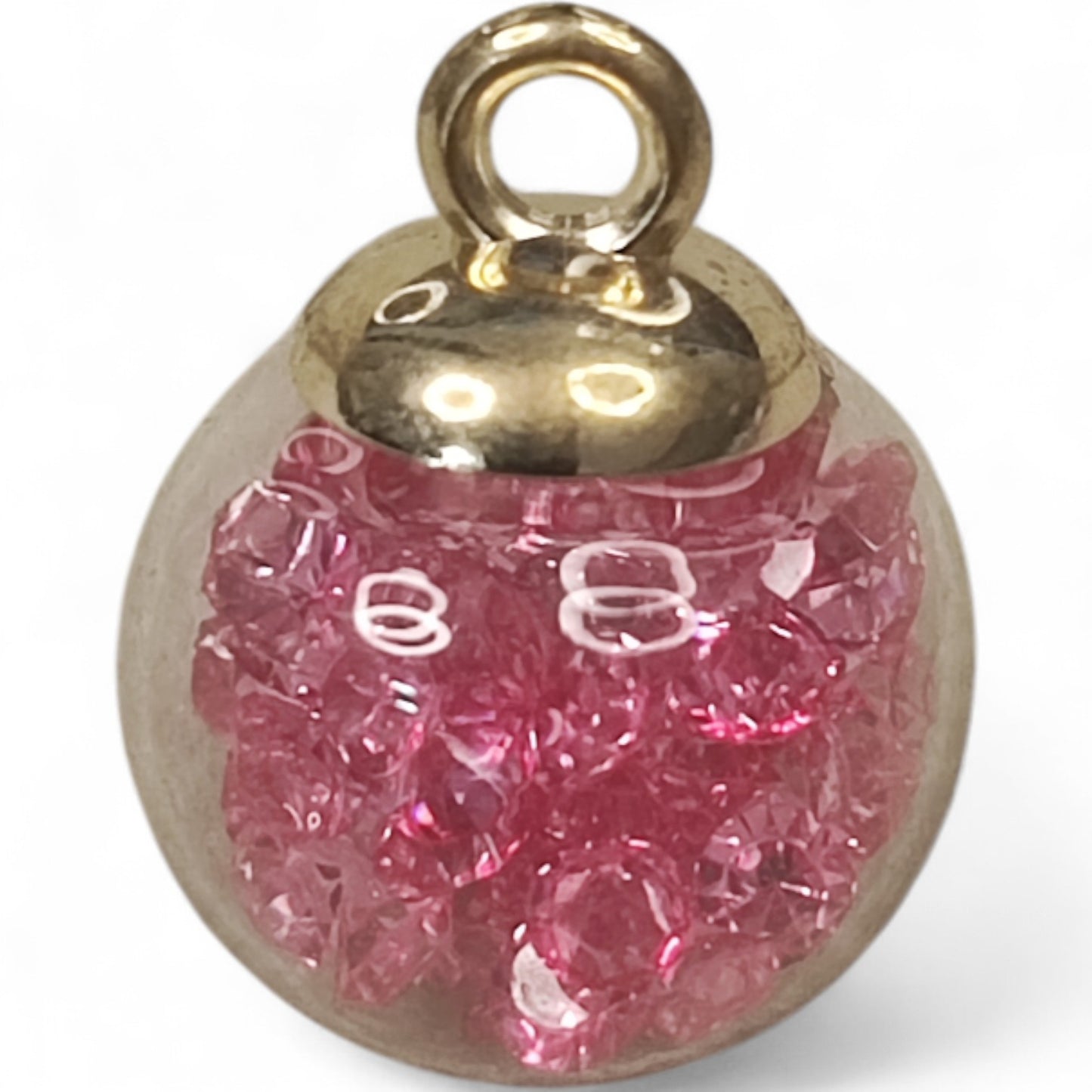 Pendentif Globe en Verre Attache Dorée – 15x21 mm – Plusieurs modèles au choix