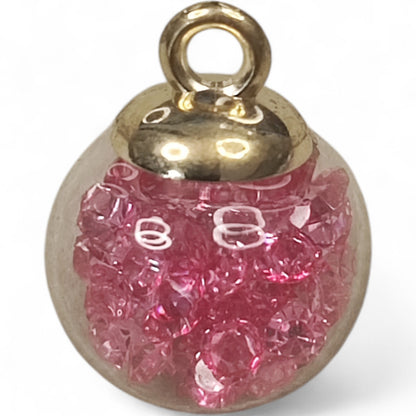 Pendentif Globe en Verre Attache Dorée – 15x21 mm – Plusieurs modèles au choix