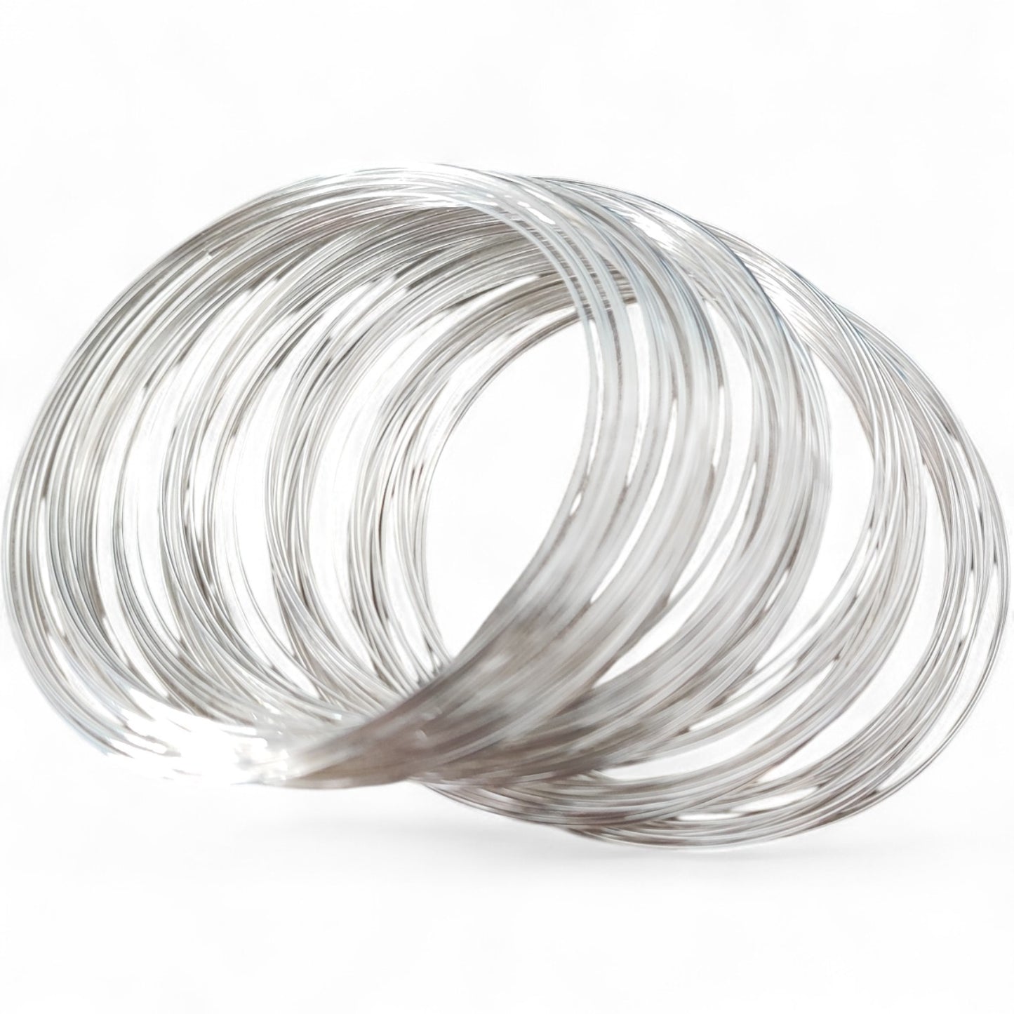 x10 tours Bracelet en Acier doré ou argenté clair à Mémoire de Forme – Ø 60 mm