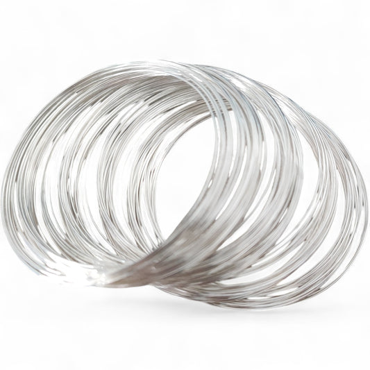 x10 tours Bracelet en Acier doré ou argenté clair à Mémoire de Forme – Ø 60 mm