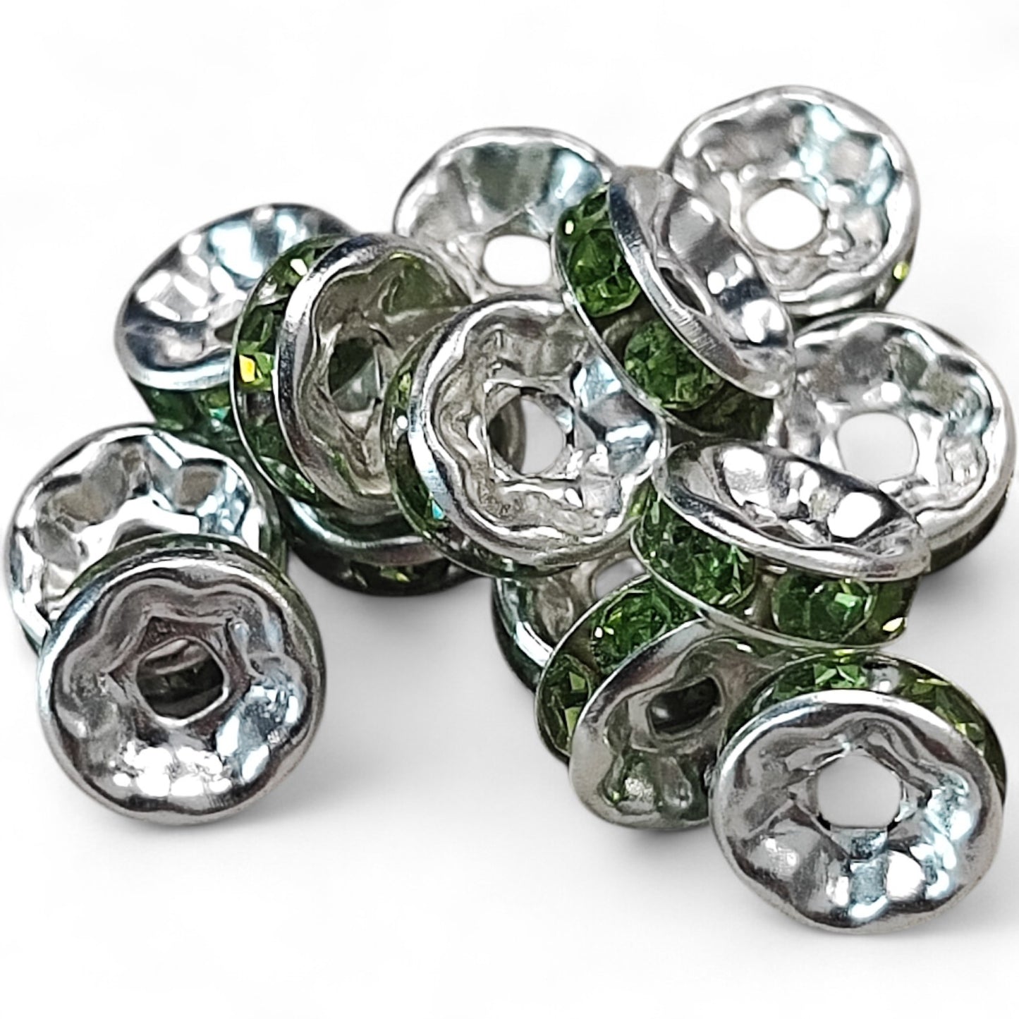 x10 Intercalaires Strass – Pour perles de 8mm – Couleurs au choix