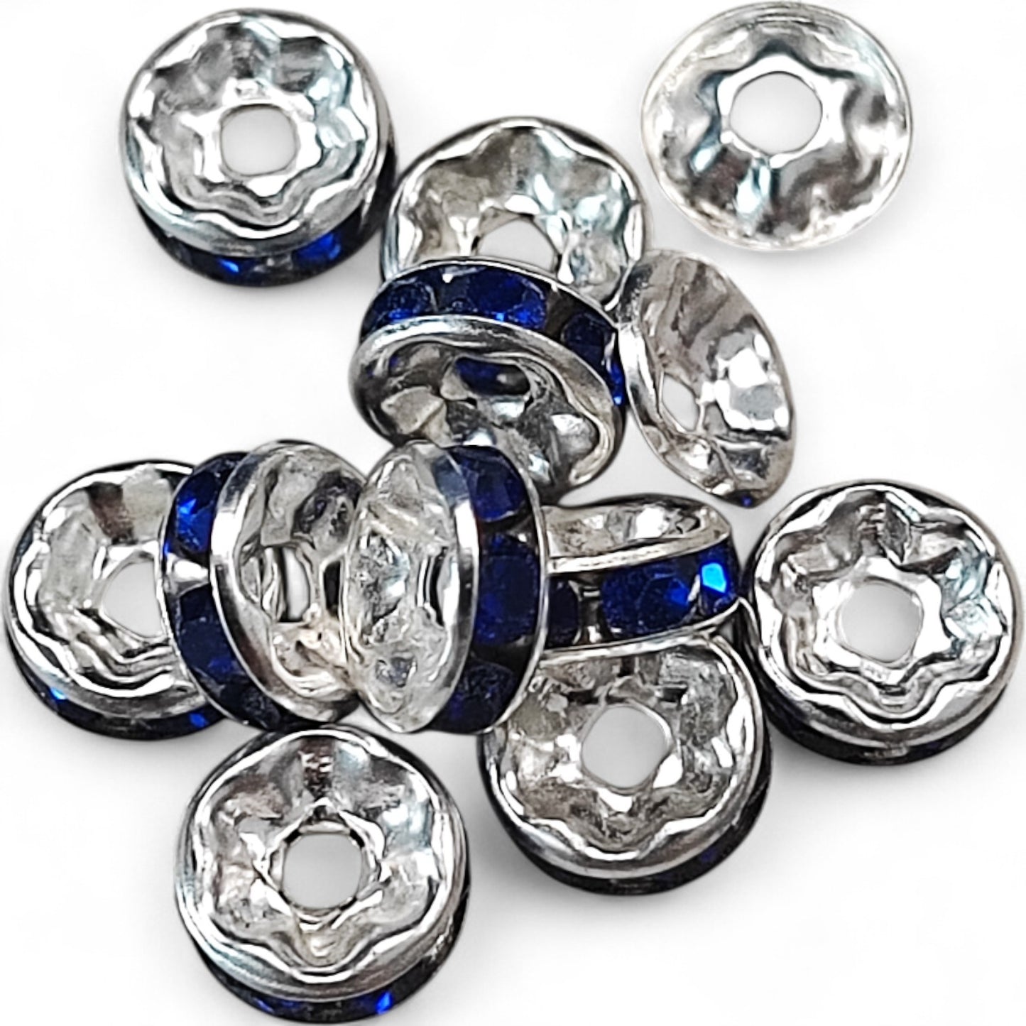 x10 Intercalaires Strass – Pour perles de 8mm – Couleurs au choix