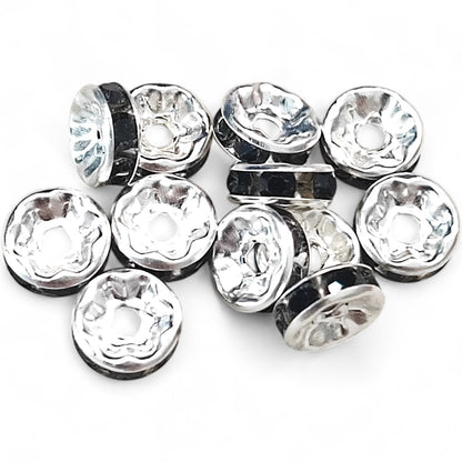 x10 Intercalaires Strass – Pour perles de 8mm – Couleurs au choix
