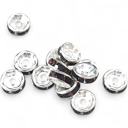 x10 Intercalaires Strass – Pour perles de 8mm – Couleurs au choix