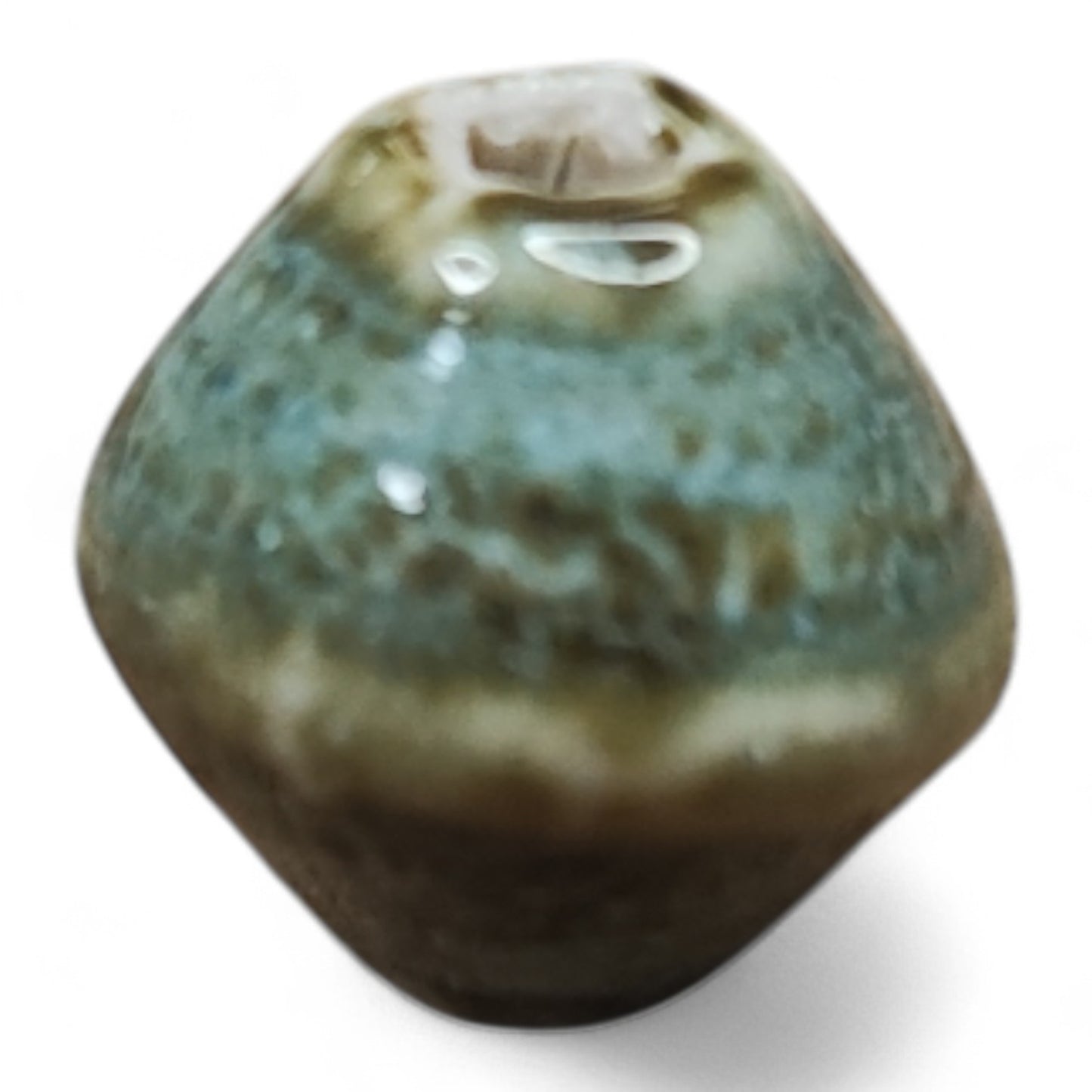 Perles en Porcelaine Artisanales – Forme Toupie – 14 mm