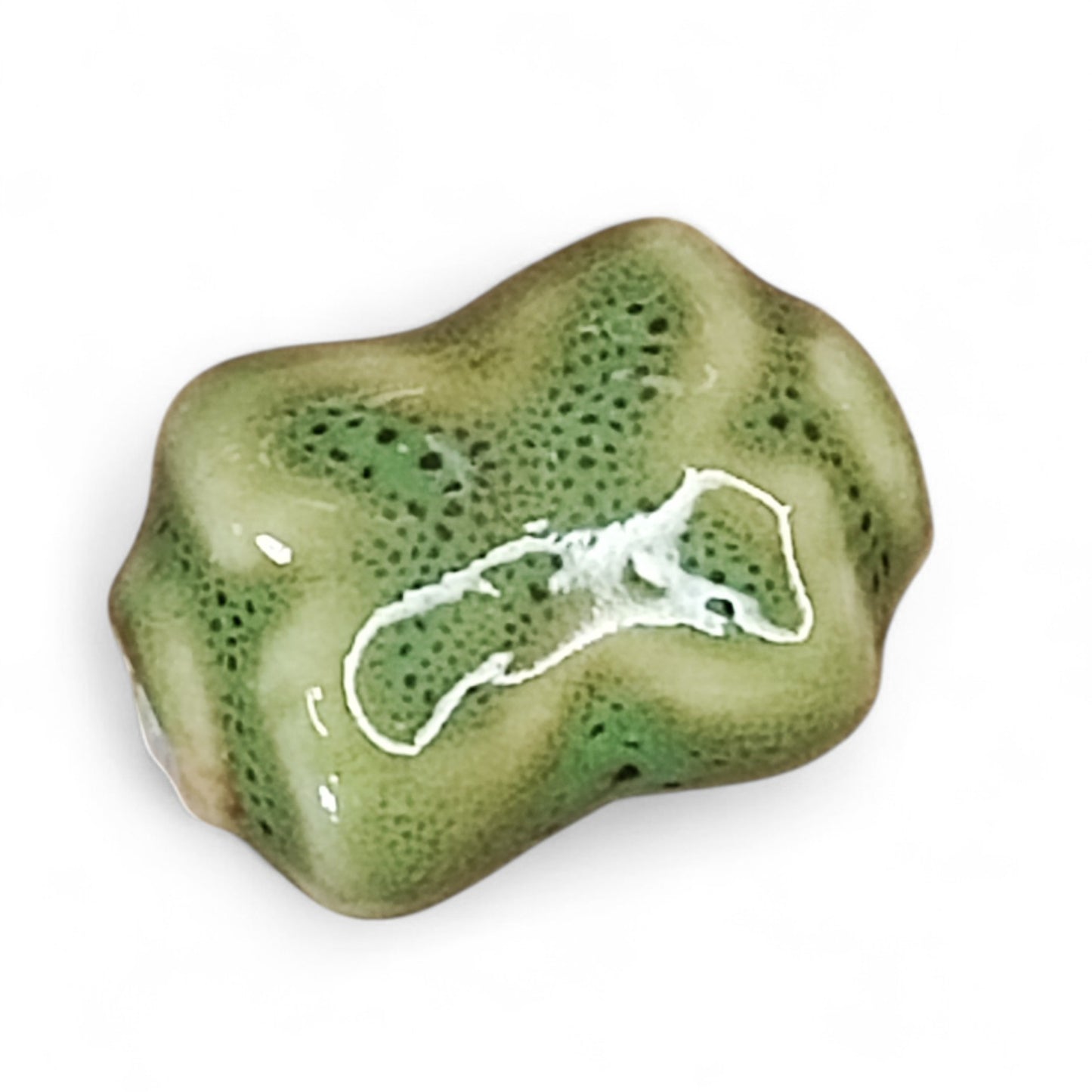 x1 Perle en Porcelaine Artisanale – Forme X – 17 à 18 mm