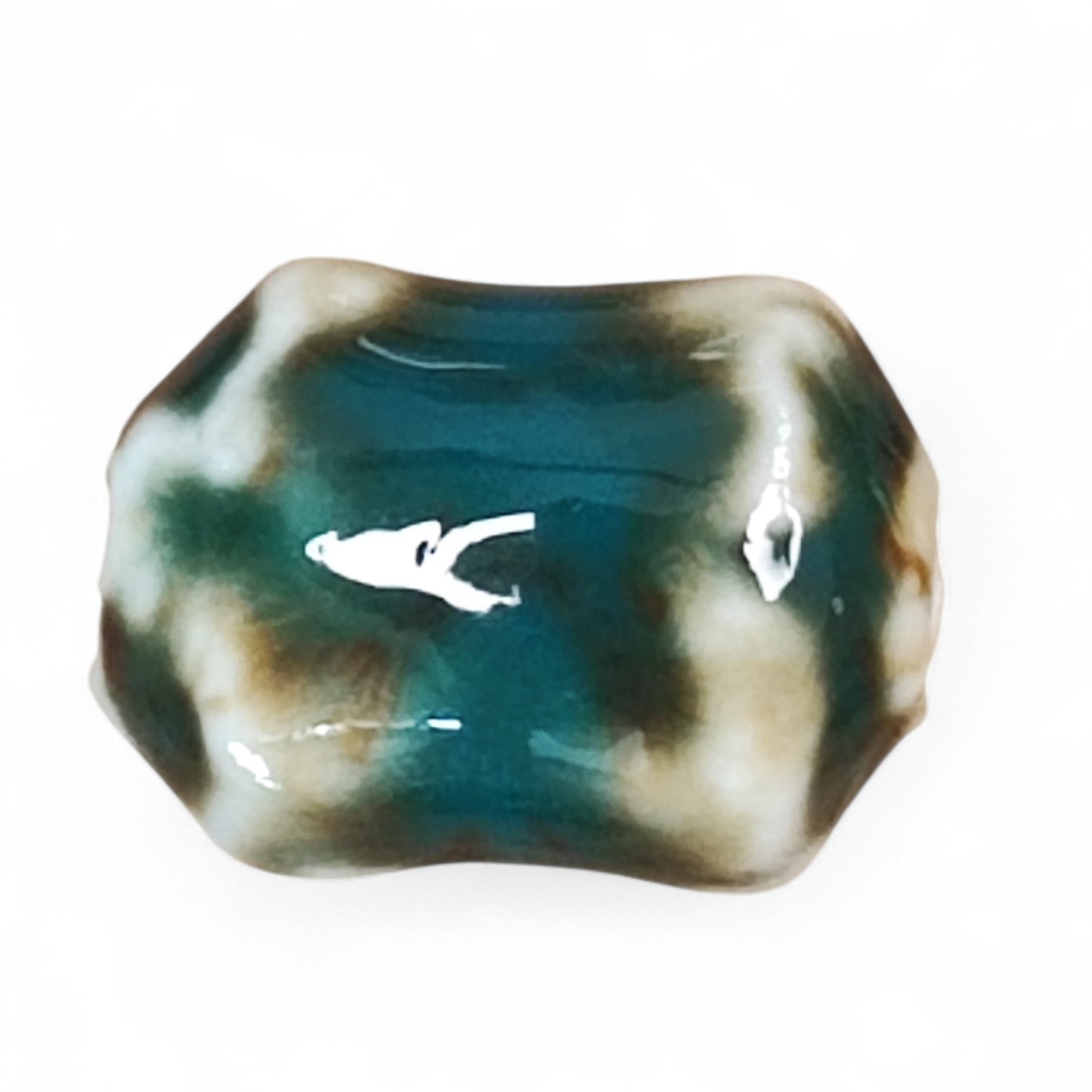 x1 Perle en Porcelaine Artisanale – Forme X – 17 à 18 mm