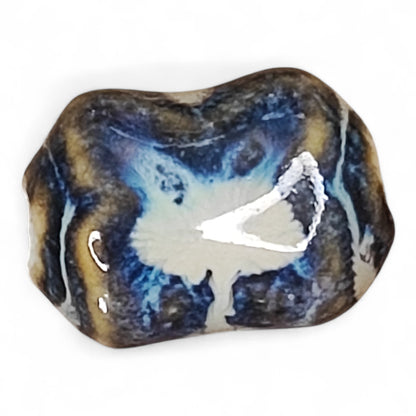 x1 Perle en Porcelaine Artisanale – Forme X – 17 à 18 mm