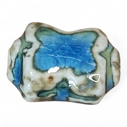 x1 Perle en Porcelaine Artisanale – Forme X – 17 à 18 mm