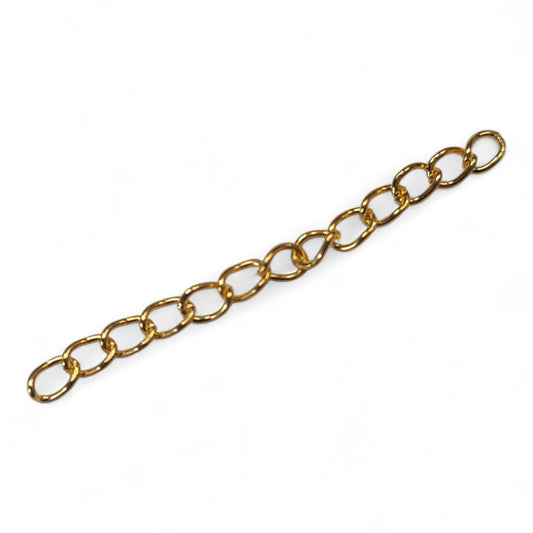x10 Chaînes d’extension polies dorées – 3,5 x 50 mm