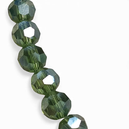 x1 Fil de Perles en Verre Plaquées AB – 6x5 mm – Ronde à Facettes