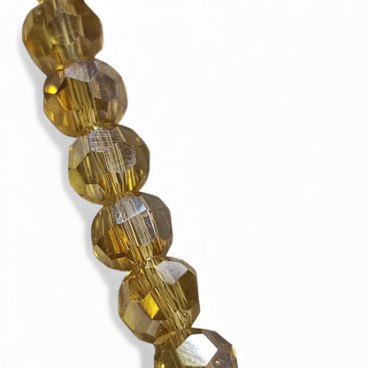 x1 Fil de Perles en Verre Plaquées AB – 6x5 mm – Ronde à Facettes