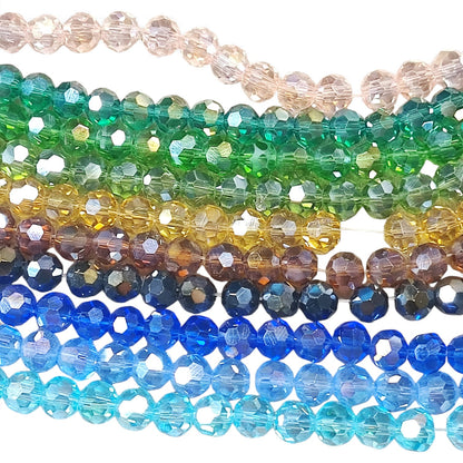 x1 Fil de Perles en Verre Plaquées AB – 6x5 mm – Ronde à Facettes