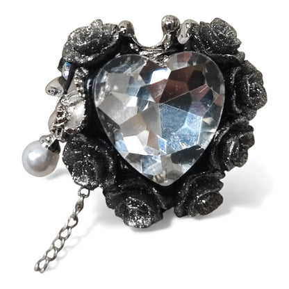 x1 Perle Cœur Couronné en Pâte Polymère, Strass – Perle Stylo – Coloris au choix