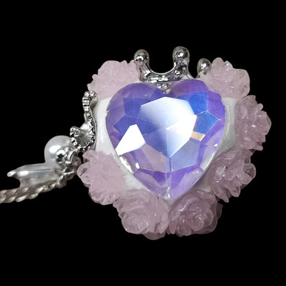 x1 Perle Cœur Couronné en Pâte Polymère, Strass – Perle Stylo – Coloris au choix