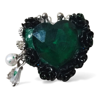 x1 Perle Cœur Couronné en Pâte Polymère, Strass – Perle Stylo – Coloris au choix