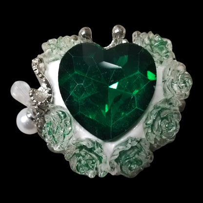 x1 Perle Cœur Couronné en Pâte Polymère, Strass – Perle Stylo – Coloris au choix